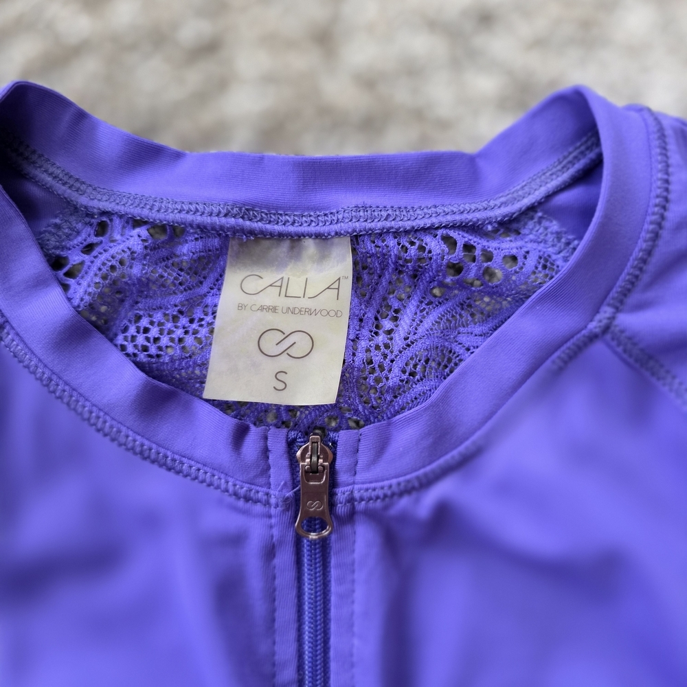 CALIA by Carrie Underwood Lavender Zip-Front Top - Picture 2 of 6